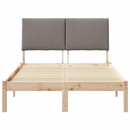 Bedframe Bruin en taupe 135 x 190 cm Massief grenenhout