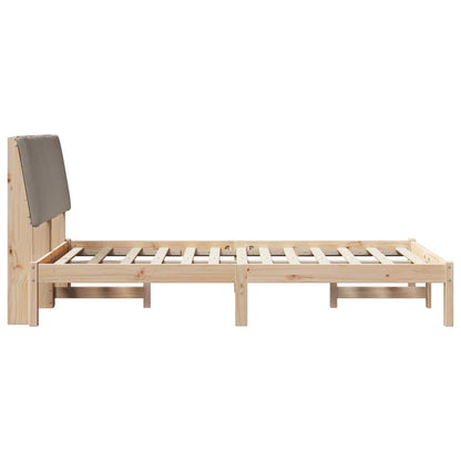 Bedframe Bruin en taupe 135 x 190 cm Massief grenenhout