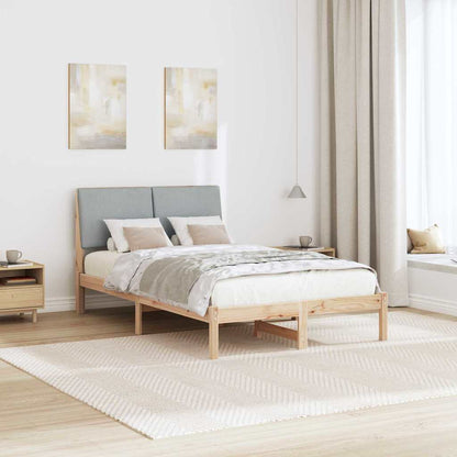 Bedframe Bruin en lichtgrijs 120 x 190 cm Massief grenenhout