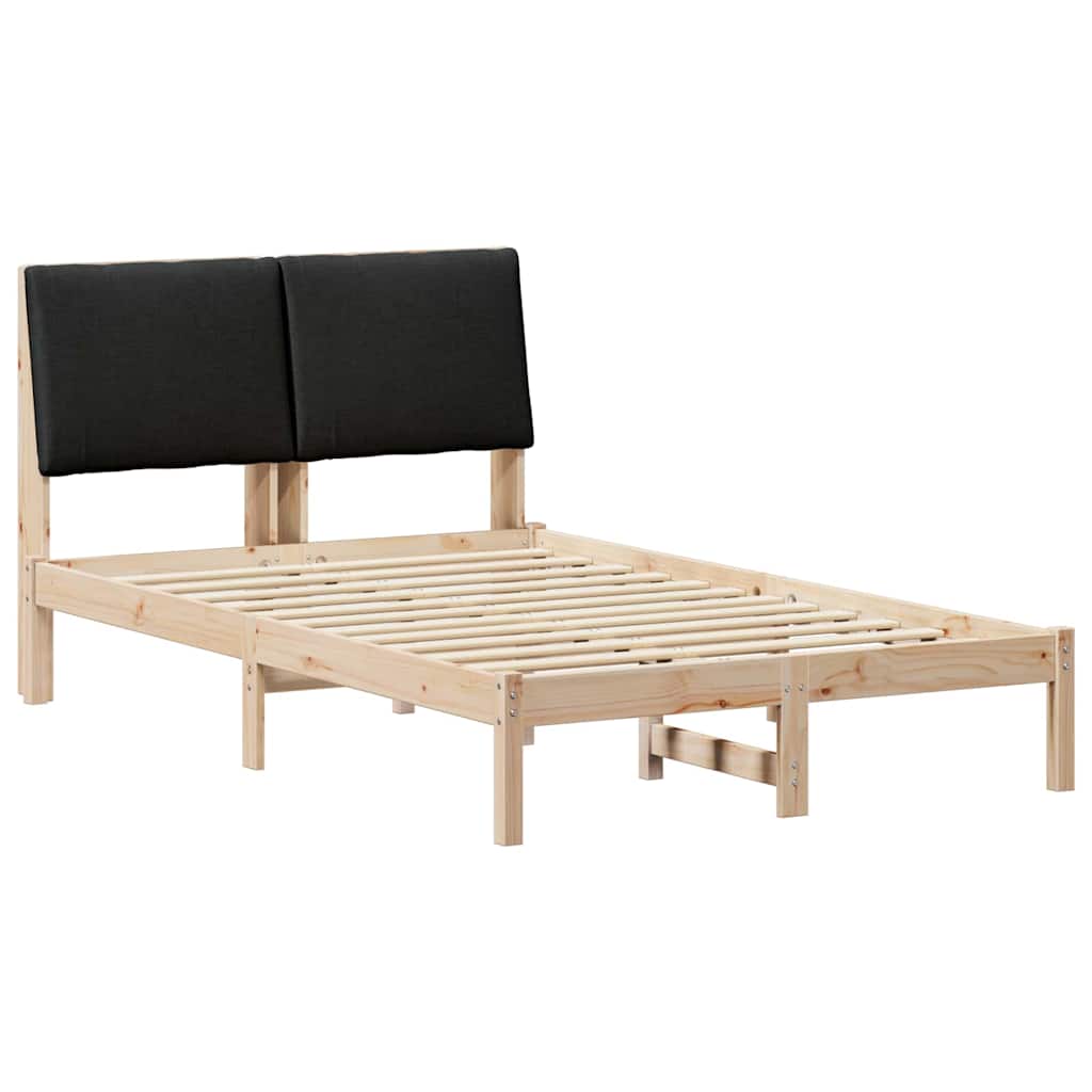Bedframe Bruin en zwart 120 x 190 cm Massief grenenhout
