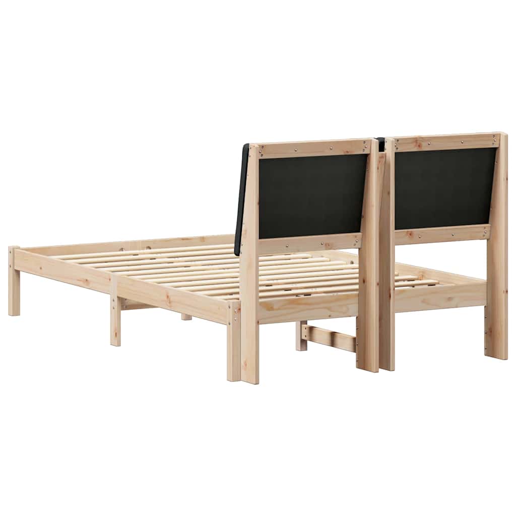 Bedframe Bruin en zwart 120 x 190 cm Massief grenenhout