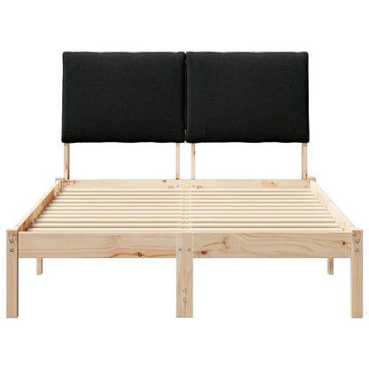 Bedframe Bruin en zwart 120 x 190 cm Massief grenenhout