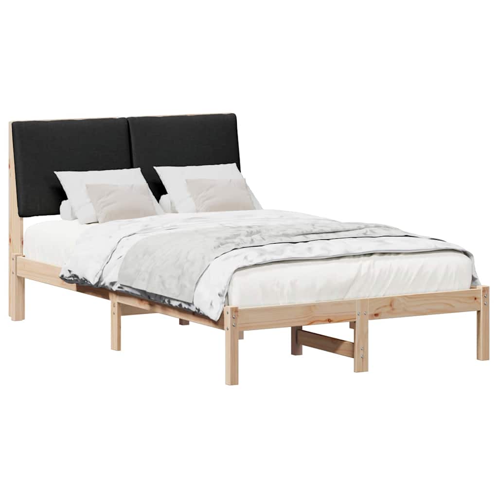 Bedframe Bruin en zwart 120 x 190 cm Massief grenenhout
