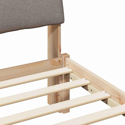 Bedframe Bruin en taupe 120 x 190 cm Massief grenenhout