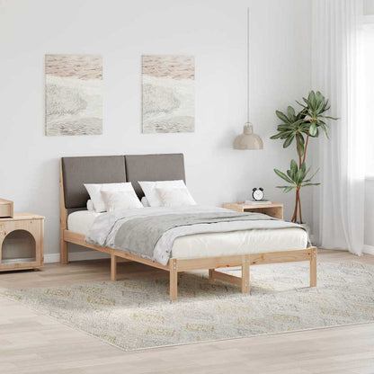Bedframe Bruin en taupe 120 x 190 cm Massief grenenhout