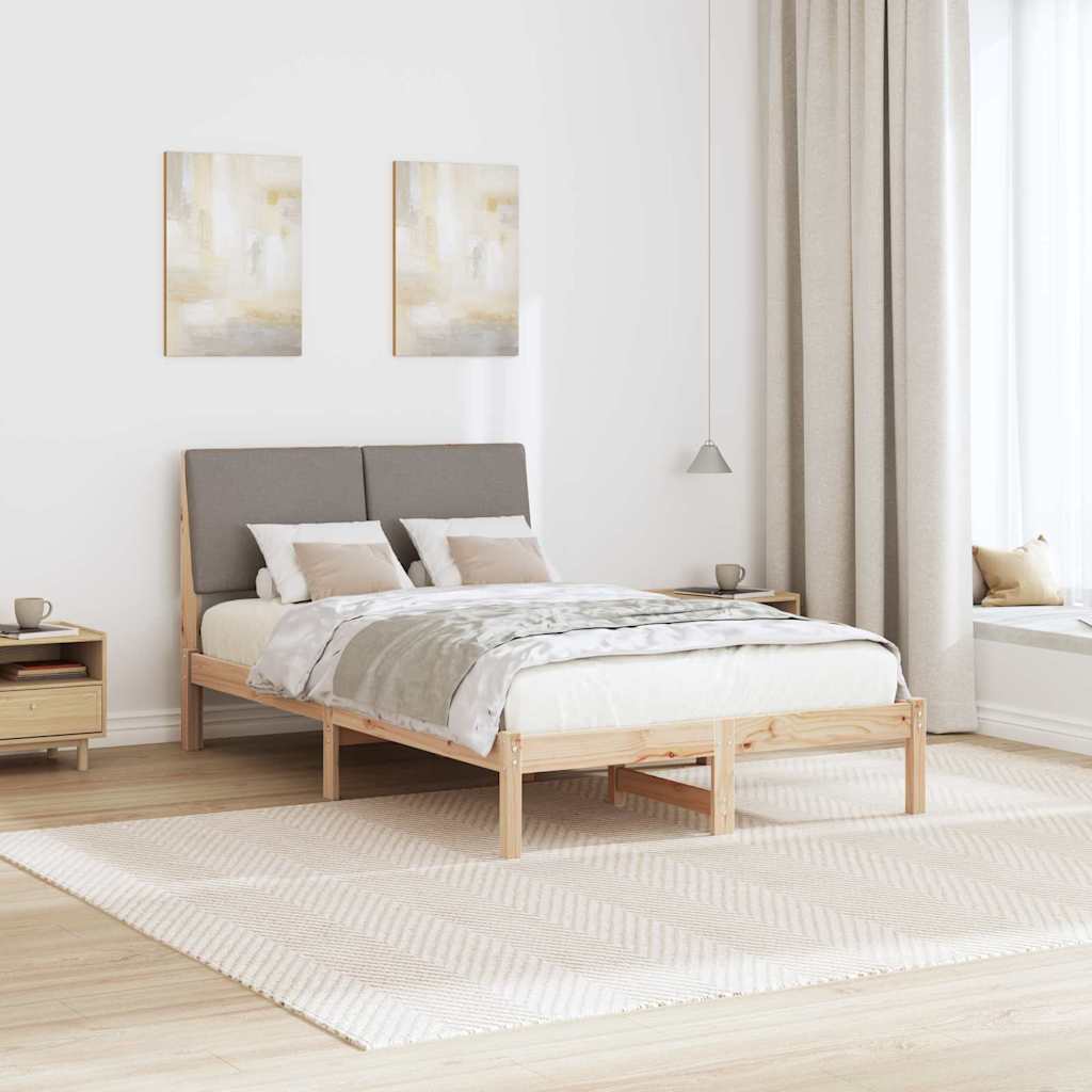 Bedframe Bruin en taupe 120 x 190 cm Massief grenenhout