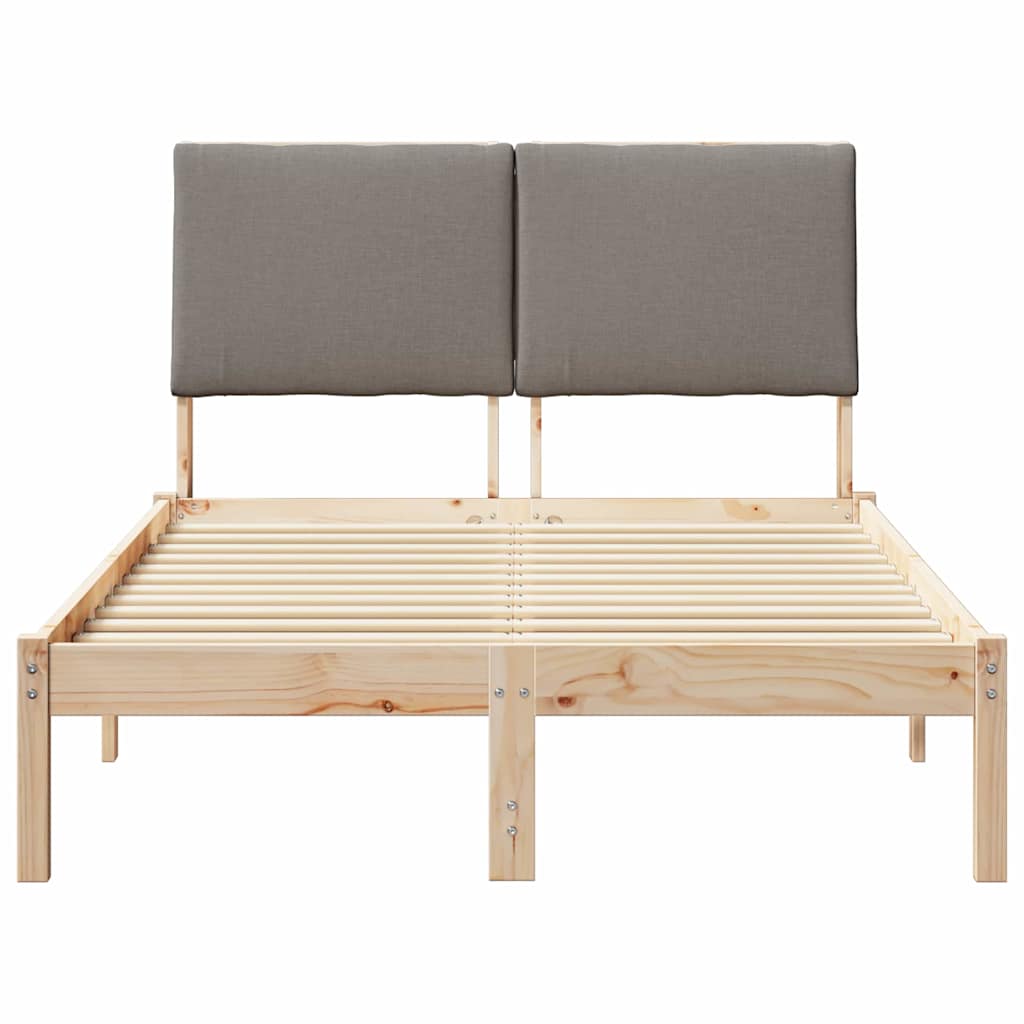 Bedframe Bruin en taupe 120 x 190 cm Massief grenenhout