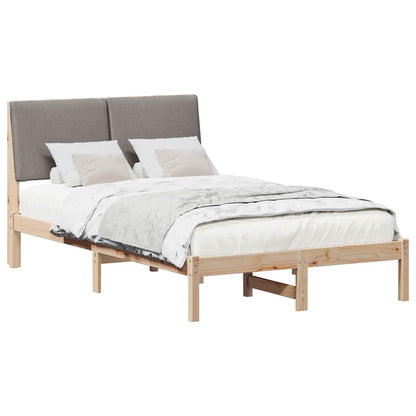Bedframe Bruin en taupe 120 x 190 cm Massief grenenhout