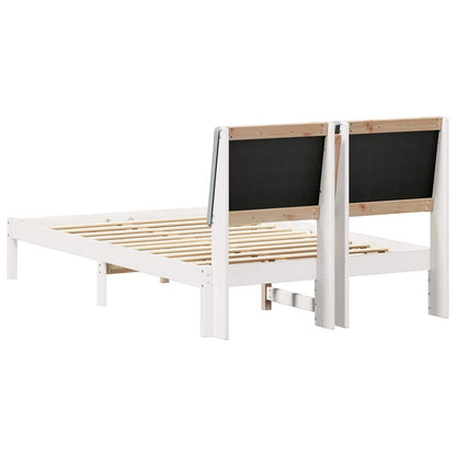 Bedframe Wit en lichtgrijs 120 x 190 cm Massief grenenhout