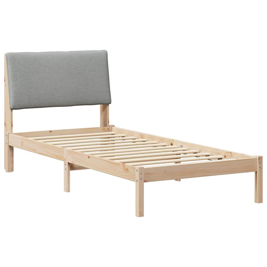 Bedframe Bruin en lichtgrijs 100 x 200 cm Massief grenenhout