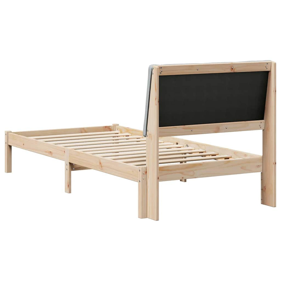 Bedframe Bruin en lichtgrijs 100 x 200 cm Massief grenenhout