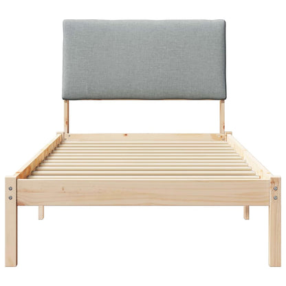 Bedframe Bruin en lichtgrijs 100 x 200 cm Massief grenenhout