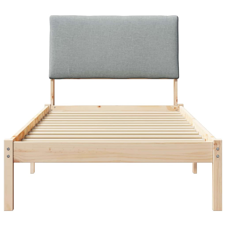Bedframe Bruin en lichtgrijs 100 x 200 cm Massief grenenhout