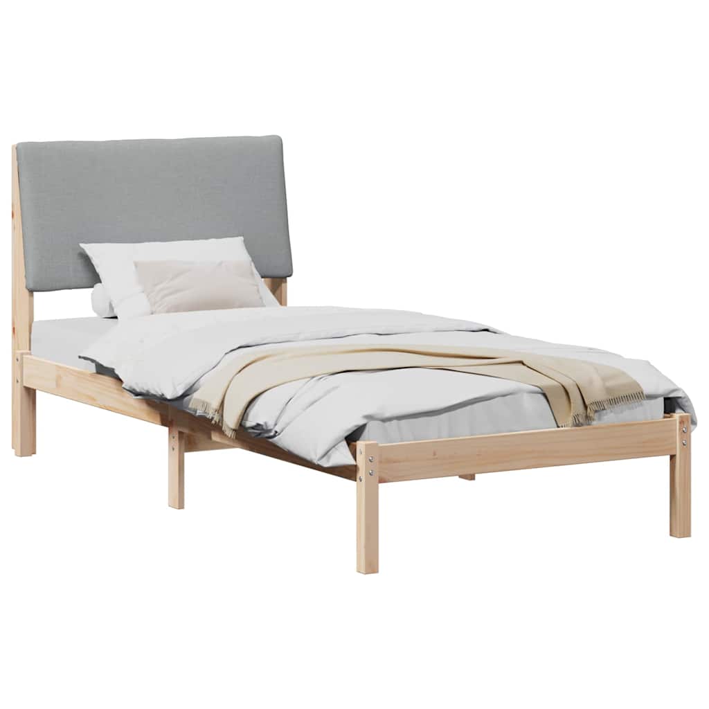 Bedframe Bruin en lichtgrijs 100 x 200 cm Massief grenenhout