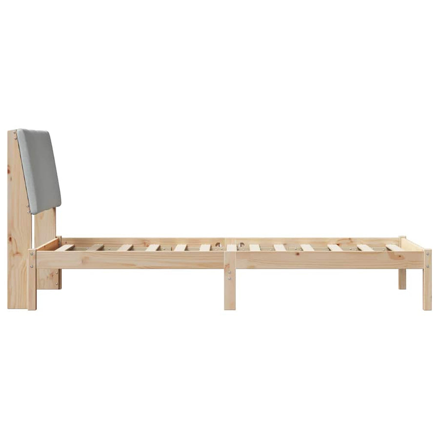 Bedframe Bruin en lichtgrijs 100 x 200 cm Massief grenenhout