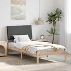 Bed Frame Brown and Dark Grey 100 x 200 cm Solid Pine Wood