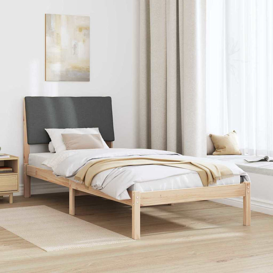 Bedframe Bruin en donkergrijs 100 x 200 cm Massief grenenhout