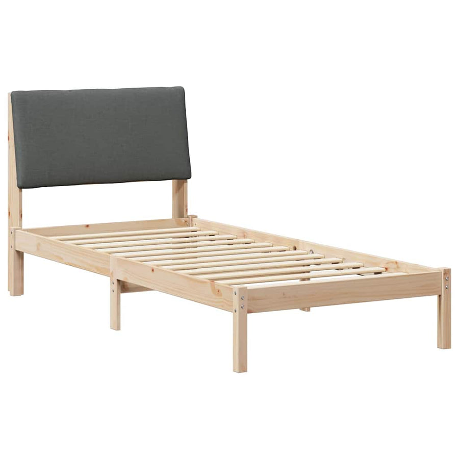 Bedframe Bruin en donkergrijs 100 x 200 cm Massief grenenhout