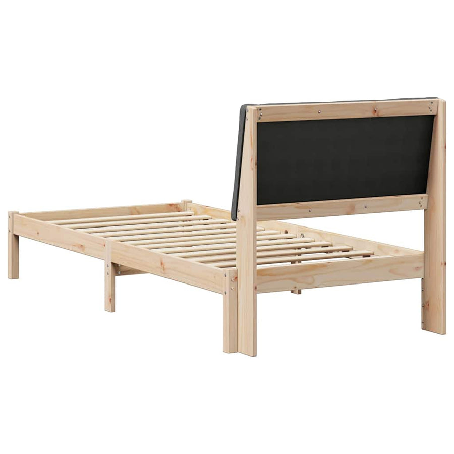 Bedframe Bruin en donkergrijs 100 x 200 cm Massief grenenhout