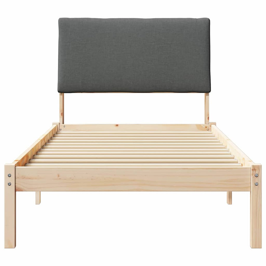 Bedframe Bruin en donkergrijs 100 x 200 cm Massief grenenhout
