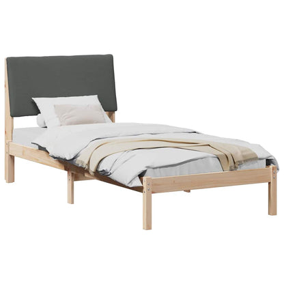 Bedframe Bruin en donkergrijs 100 x 200 cm Massief grenenhout