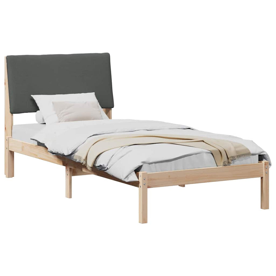 Bedframe Bruin en donkergrijs 100 x 200 cm Massief grenenhout