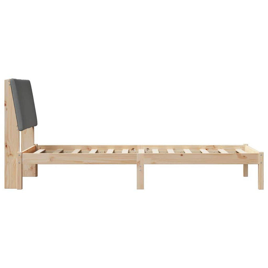 Bedframe Bruin en donkergrijs 100 x 200 cm Massief grenenhout
