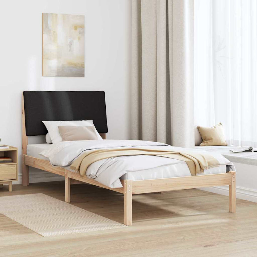 Bedframe Bruin en zwart 100 x 200 cm Massief grenenhout