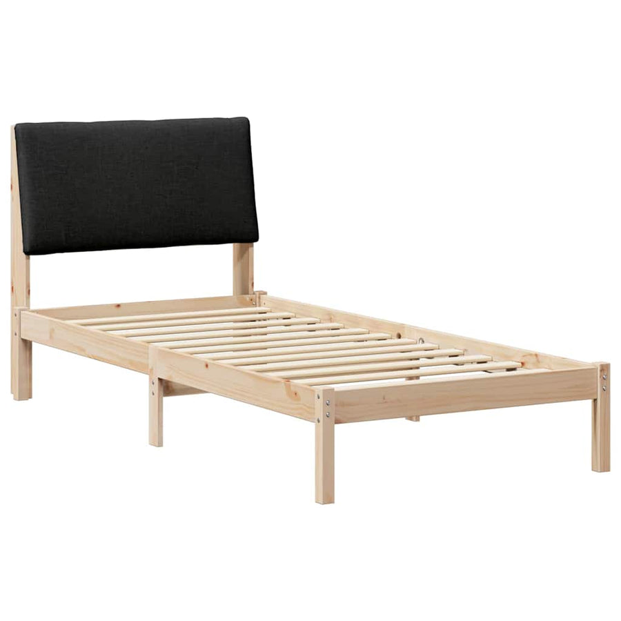 Bedframe Bruin en zwart 100 x 200 cm Massief grenenhout