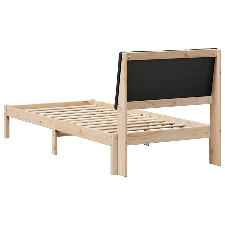 Bedframe Bruin en zwart 100 x 200 cm Massief grenenhout