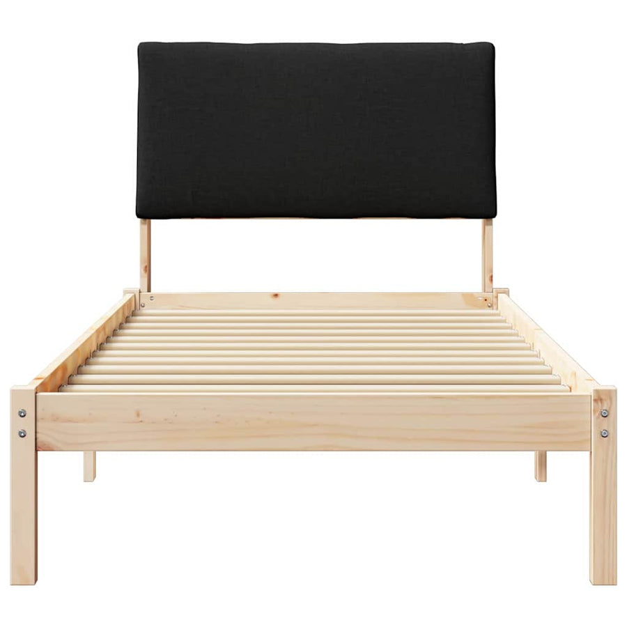 Bedframe Bruin en zwart 100 x 200 cm Massief grenenhout