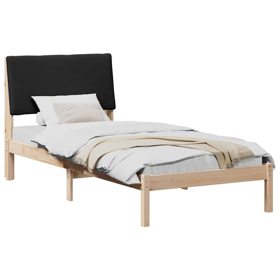 Bedframe Bruin en zwart 100 x 200 cm Massief grenenhout