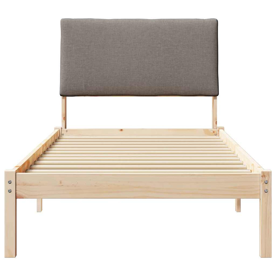 Bedframe Bruin en taupe 100 x 200 cm Massief grenenhout