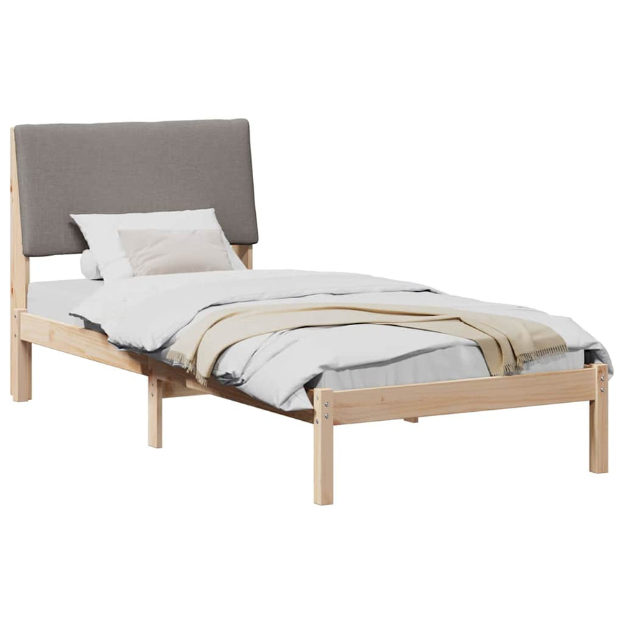 Bedframe Bruin en taupe 100 x 200 cm Massief grenenhout
