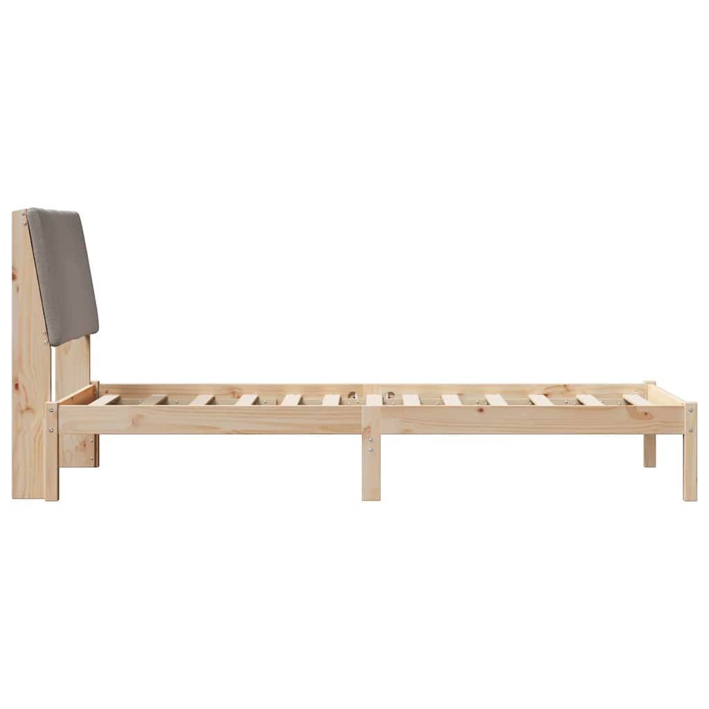 Bedframe Bruin en taupe 100 x 200 cm Massief grenenhout