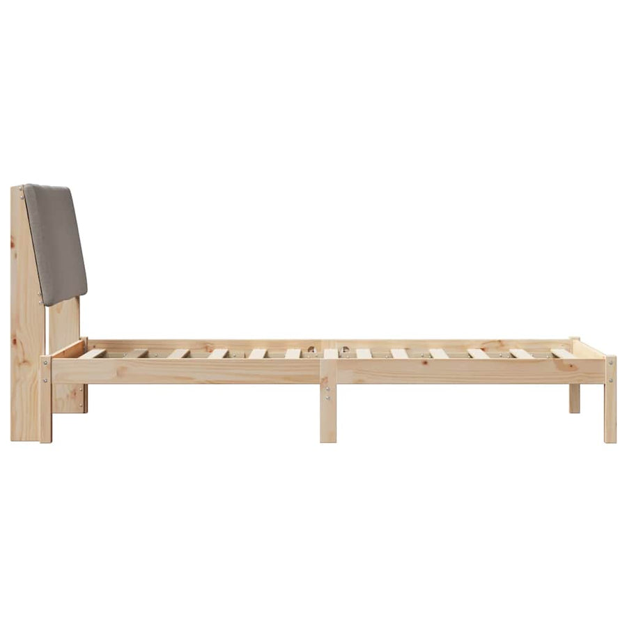 Bedframe Bruin en taupe 100 x 200 cm Massief grenenhout