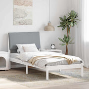 Bedframe 100x200 cm massief grenenhout wit lichtgrijs