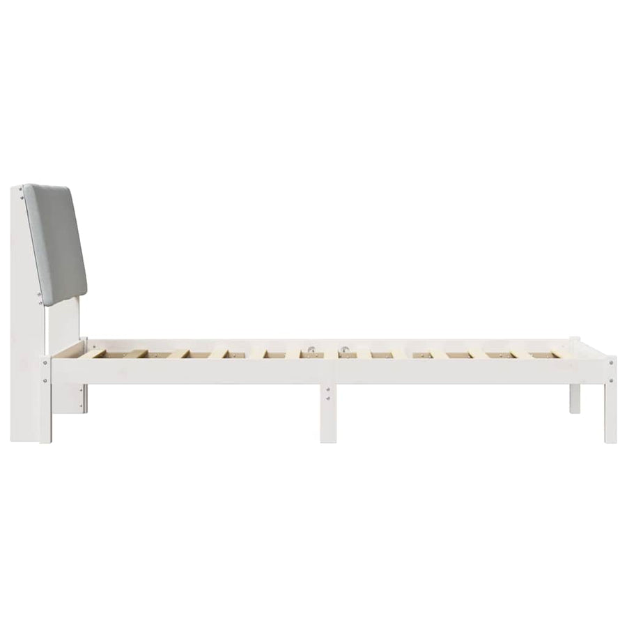 Bedframe Wit en lichtgrijs 100 x 200 cm Massief grenenhout