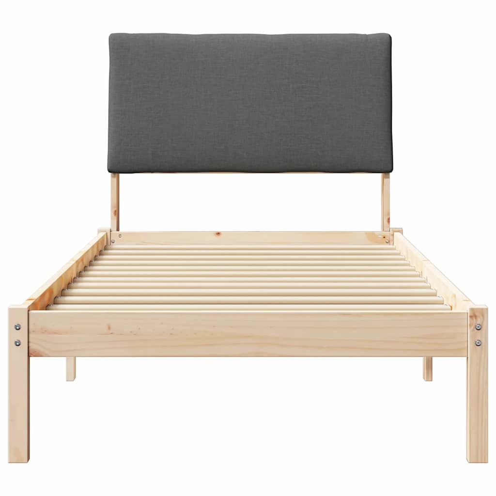Bedframe Bruin en donkergrijs 90 x 200 cm Massief grenenhout