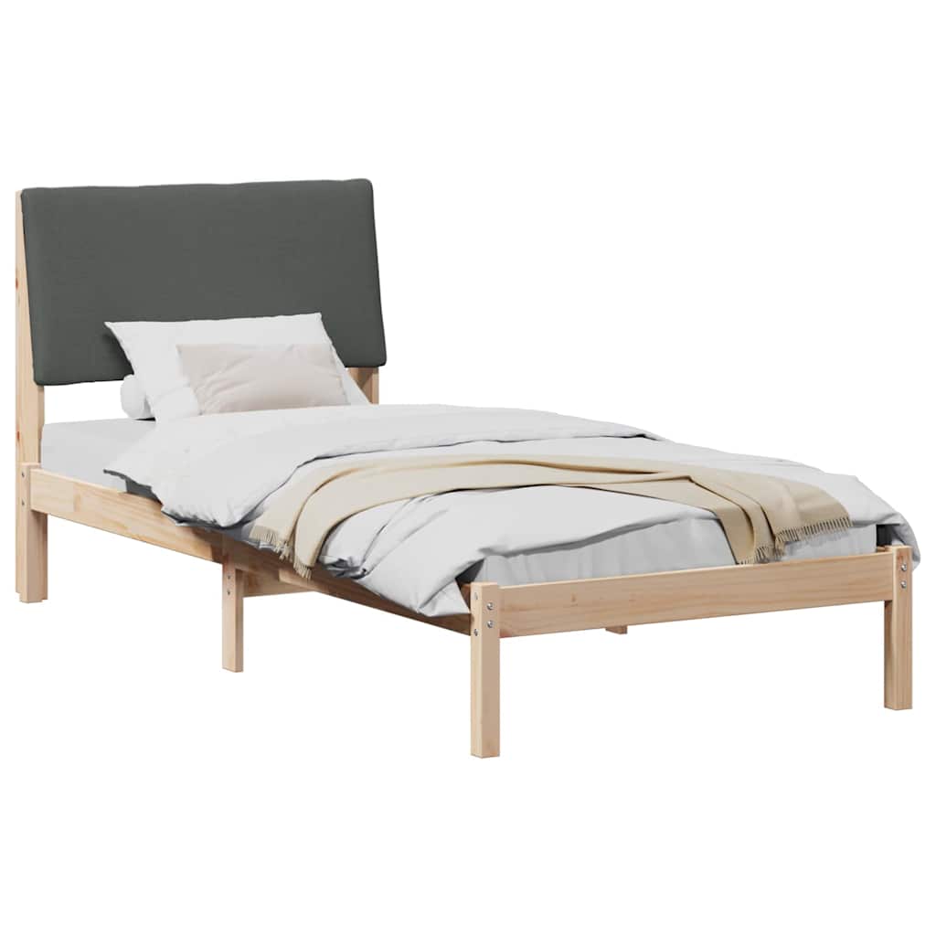 Bedframe Bruin en donkergrijs 90 x 200 cm Massief grenenhout
