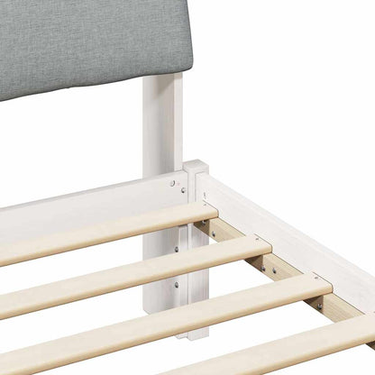 Bedframe Wit en lichtgrijs 90 x 200 cm Massief grenenhout