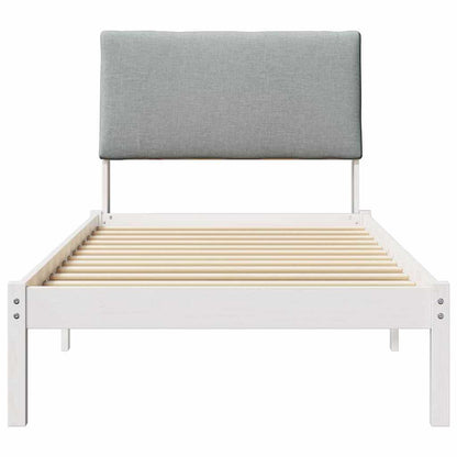 Bedframe Wit en lichtgrijs 90 x 200 cm Massief grenenhout