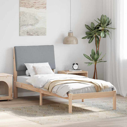 Bedframe Bruin en lichtgrijs 80 x 200 cm Massief grenenhout