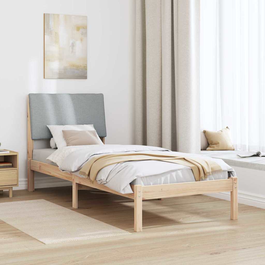 Bedframe Bruin en lichtgrijs 80 x 200 cm Massief grenenhout