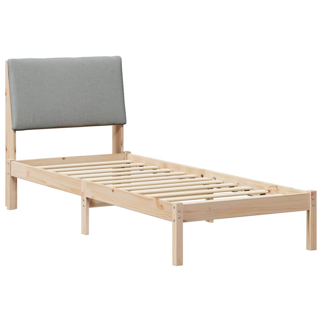 Bedframe Bruin en lichtgrijs 80 x 200 cm Massief grenenhout
