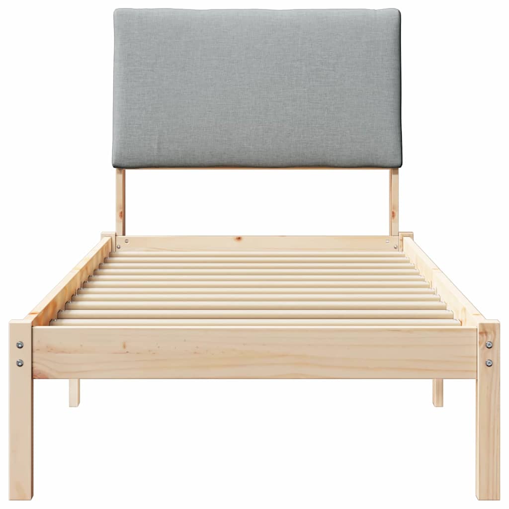 Bedframe Bruin en lichtgrijs 80 x 200 cm Massief grenenhout