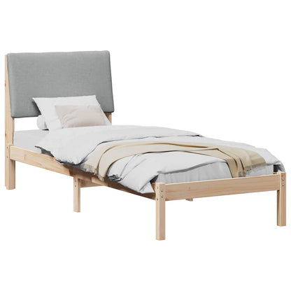 Bedframe Bruin en lichtgrijs 80 x 200 cm Massief grenenhout