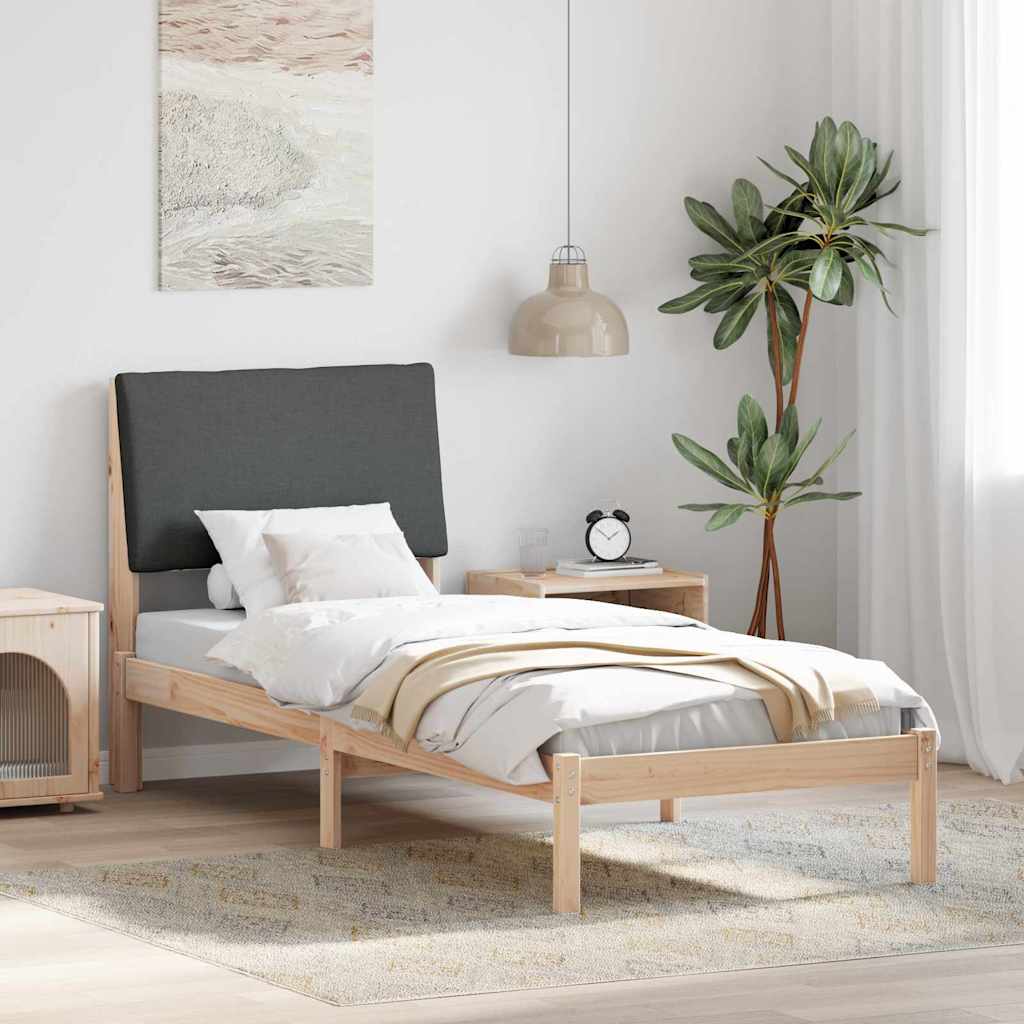 Bedframe Bruin en donkergrijs 80 x 200 cm Massief grenenhout