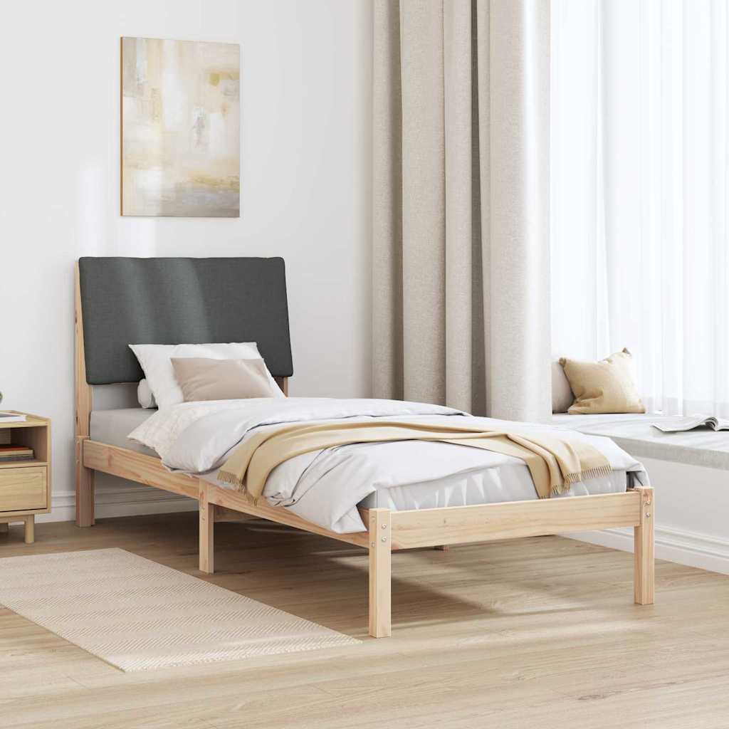 Bedframe Bruin en donkergrijs 80 x 200 cm Massief grenenhout