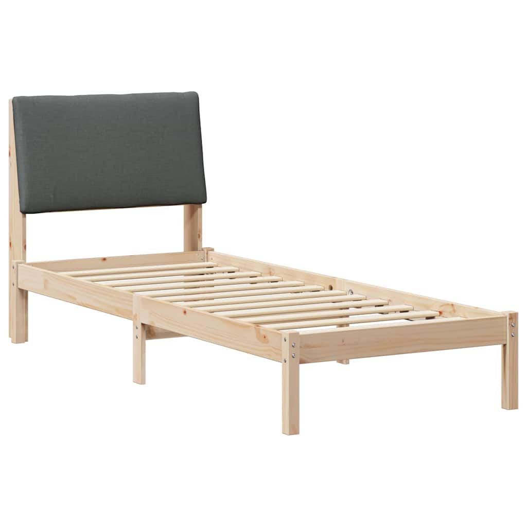 Bedframe Bruin en donkergrijs 80 x 200 cm Massief grenenhout